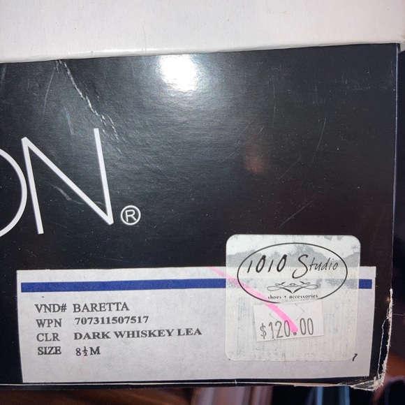 NWB Leather Brown Calf High Heeled Barreta Boots By Markon sz 8 1/2 - Picture 9 of 9